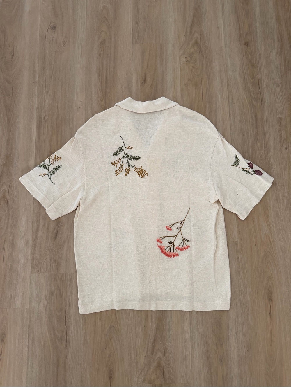 Zara Embroidered Button Up Shirt Size Men's Small - Picture 2 of 4